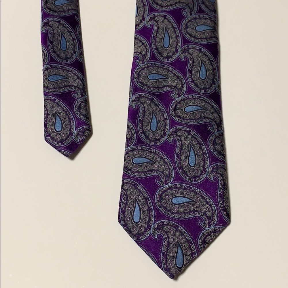 Ermenegildo zegna silk tie purple paisley italy